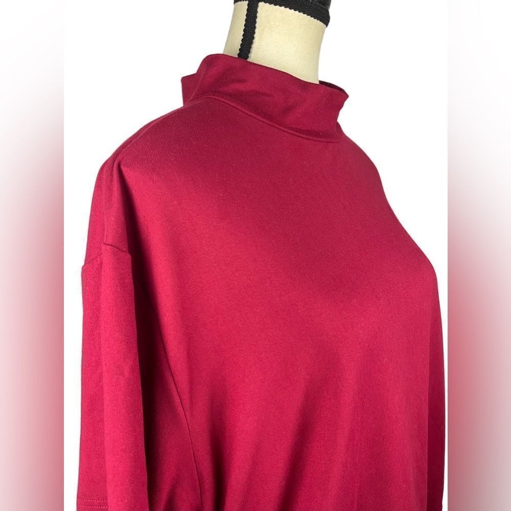 Shein Curve Red Cotton Blnd Drawstring Side short sleeve Tee & Skirt set Sz 4XL - Picture 2 of 11